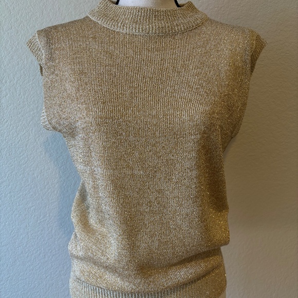 j.j.Browne Capsleeve Sweater Blouse with Gold Sparkle - Picture 1 of 5